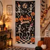 Tecido de fundo novo para Halloween transfronteiriço, tecido de fundo para decoração de feriado com tema de abóbora, casa mal-assombrada e fantasma, impresso em alta definição, em estoque e pronto para envio