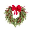 Guirlanda de Natal Amazon Folhas de Cipreste Pinhas Frutas Vermelhas Laço Guirlanda Decoração de Natal Plantas Verdes Artificiais