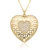 Dulce collar con colgante de amor para mujer, chapado en cobre y oro de 18 quilates, cruz de diamantes completa, nuevo circonio de color diamante transfronterizo