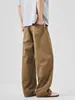 Ropa para Hombre Maple House / Primavera 2026 Nuevo OOTD Retro Americano Marrón Atuendo Principal Jeans Rectos Holgados