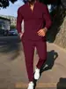 Amazon American Cruzamento de Fronteira Primavera e Outono Masculino Waffle Gola Henley Calça Camiseta Waffle de Manga Longa Terno Casual