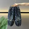 0955 Pantalones Vaqueros de Primavera y Otoño para Niños 2026 Nuevos Pantalones de Linterna Súper Elegantes para Niños Pantalones Anchos Versátiles Casuales de Otoño