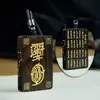 Pingente Ornamento de Madeira Ébano com Incrustações de Prata e Ouro, Mantra de Luz, Madeira de Jucá com Selo de Ouro Estilo Chinês, Joias Taoístas da Ursa Maior e Menor Feitas Sob Medida