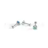 Pendientes de aleación de titanio F136 con forma de trébol de cuatro hojas y circonita, tachuelas para el cartílago de la oreja con trébol de la suerte degradado, joyería para piercing con rosca interna de titanio G23