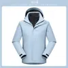 Chaqueta exterior tres en uno con forro de plumón para hombres y mujeres, desmontable, a prueba de viento, impermeable, adecuada para montañismo y trabajo, personalizable