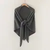 Cachecol 100% Caxemira Kangsai para Mulheres Outono Inverno Quente Grande Xale de Tricô Triângulo Cor Sólida Simples Versátil
