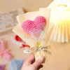 Ramo de Flores Artificiales Tejidas, Ramo en Forma de Corazón, Decoración de Coche con Flores Hechas a Mano, Ramo Pequeño, Venta al por Mayor Transfronteriza, Recuerdo, Flor Artificial