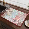 Esterilla escurridora de cocina retro americana, alfombrilla absorbente para encimera de tierra de diatomeas, alfombrilla para secar vajilla, posavasos aislante térmico anti-quemaduras, mantel individual