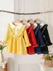 INS Explosiones Vestido Largo de Punto para Niños Niñas Primavera Otoño e Invierno Cuello Solapa Vestido de Punto Manga Larga Vestido de Princesa Vestido Largo