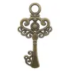 Llave Antigua de Bronce Vintage, Accesorios Creativos de Aleación para Joyería DIY, Colgante de Llave en Forma de Corazón Moderno y Personalizado