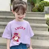 Camiseta de Algodón Puro para Niños Mayores, Ropa de Verano Moderna y Linda, Nuevo Estilo Verano Niñas Top Suelto Estilo Coreano para Niñas
