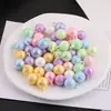 16mm Cor Macaron UV Colorido Furo para Pendurar Contas Redondas Contas Soltas DIY Pulseira de Contas Feita à Mão Acessórios de Joias Material