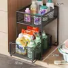 Estante para Lavabo de Baño Gabinete de Inodoro Estante de Capas Debajo del Estante Estante de Almacenamiento Extraíble Estante de Almacenamiento para Balcón