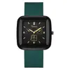Reloj Cuadrado de Moda Otoño e Invierno Nicho Estudiante Correa de Silicona Simple Estilo Coreano Reloj para Mujer Reloj de Cuarzo Mujer Negro
