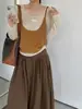 Suéter de Punto de Dos Piezas con Estilo Capa de Moda Jiangzuo para Mujer, Casual de Otoño, Top Corto Suave A1370