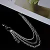Cadena Múltiple con Colgante de Estrella de Cuatro Puntas para Pantalones Cadena de Pantalones Accesorios Metálicos de Moda Cool Venta al por Mayor Simple y de Alta Gama