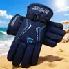 Luvas Masculinas Grandes de Algodão Amigáveis à Pele, Espessadas e Alongadas para o Inverno, Adequadas para Ciclismo, Aquecimento ao Ar Livre, Forradas com Lã, Luvas de Inverno à Prova de Vento