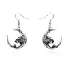 Pendientes de Halloween Estilo Gótico Oscuro Nuevos Transfronterizos para Mujer Diseño de Pendientes con Calavera Esqueleto y Borla Pendientes al por Mayor