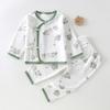 Ropa interior de algodón para bebé recién nacido 0-3 meses Recién nacido Primavera y otoño Chaqueta base con cordones Bebé sin huesos Cubierta dividida