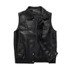 Chaleco de Cuero PU Vintage Nuevo Otoño/Invierno 2026 para Hombre, Sin Mangas, Cuello Solapa, Estilo Motero, Corte Holgado, Versátil Ropa de Trabajo de Cuero