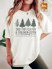 Estación Independiente Europea y Americana Transfronteriza Camiseta Elegante para Mujer en Stock Patrón de Árbol Árbol de Navidad Estampado Verano Nuevo Manga Corta