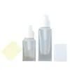 Stock Listo del Fabricante Botella Rellenable de Loción de 40 ml, Botella Vacía Transparente Cuadrada Portátil con Atomizador Cosmético, Botella de Muestra