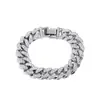 Pulsera cubana europea y americana de hip-hop exagerada con incrustaciones de diamantes, moda retro, aleación, cadena gruesa, accesorios de pulsera para hombres y mujeres