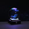 Bola de cristal con sensor táctil cuadrado creativo con base de luz nocturna y adornos de escritorio con sistema solar de galaxia tallado en 3D transfronterizo