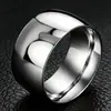 Anillo superancho de 12 mm bola interior y exterior anillo de acero de titanio 316 anillo para hombre y mujer anillo de acero de tungsteno superbrillante