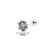 Luxo Leve Retro High-End Cinza Coração Geométrico Zircônia Piercing de Cartilagem Osso da Orelha Unha Agulha Reta Piercing de Orelha Argola de Orelha Fivela de Orelha