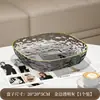 Plato de Frutas PET de Lujo con Borde Dorado y Efecto Ola de Agua para Sala de Estar en Casa, Bandeja de Frutas y Bocadillos de Gran Capacidad, Plato de Plástico Engrosado y Resistente a la Rotura