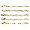 Cadena extendida texturizada de acero inoxidable letras 18k cadena de cola de 5 cm cierre de mosquetón traje accesorios de cadena de cola para collar pulsera DIY
