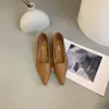 2026 Nuevo Modelo Punta Fina Tacón Bajo Grueso Mary Jane para Mujer Sin Cordones Casual Versátil Zapatos de Piel