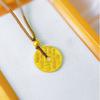 Collar con colgante de moneda de oro chapado en oro latón, moneda de cobre de los Cinco Emperadores de oro arena, cadena para suéter con hebilla de seguridad que no se desvanece durante mucho tiempo