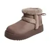 Botas de nieve cálidas y extremas transfronterizas nuevas para mujer, botines cortos de felpa engrosada, zapatos de algodón, plataforma impermeable antideslizante, talla grande, comercio exterior para mujer