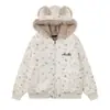 Chamarra con Capucha Estampado Completo Hello Kitty Orejas de Montaña Águila para Hombres y Mujeres 2025 Nueva Gamuza Holgada y Versátil Chaqueta de Algodón