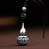 Llavero Colgante para Coche de Plata Tailandesa Vintage Chiba Flor de Loto Calabaza Moda para Hombres y Mujeres Método Antiguo Creativo Colgante para Teléfono Móvil