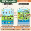 Tablero de fieltro reversible de doble cara para reconocimiento de frutas y verduras, reconocimiento bilingüe de imágenes de frutas y verduras, pantalla educativa de despegar y pegar para niños pequeños