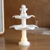 Decoración de Pastel para el Día de San Valentín Chino 2025 Ángel Pequeño Estanque de los Deseos Pareja de Amor de Madera Confesión Decoración de Mesa de Postres