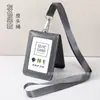 Venda Direta de Fábrica Porta-Cartão Genuíno para Pickup Dobrável Personalizado Crachá de Trabalho Permissão de Trabalho Porta de Couro Porta-Cartão de Documento Crachá com Cordão Ônibus