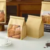 Bolsa de Empaque para Pan Tostado Bolsas para Hornear Mochi Galletas Bolsa de Empaque para Alimentos Auto-sellante Bagel Europeo Bolsa de Papel Kraft 450g
