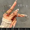 Gafas Sin Montura Ultra Ligeras Borde Dorado Deseo Puro para Mujeres Miopes, Se Pueden Adaptar con Lentes Graduados, Monturas de Gafas Sin Montura de Alta Inteligencia Anti Luz Azul