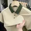 Camiseta Polo Masculina Versátil de Manga Curta com Logo de Cavalo de Comércio Exterior para Homens Jovens e de Meia-Idade, Top Slim Fit Casual para Negócios com Gola de Lapela