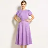 Conjunto de Vestido com Renda Solúvel em Água, Manga Bufante, Design Original de Luxo, Moda Slim-Fit com Recortes para Comércio Exterior e Vendas Transfronteiriças