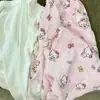 Calça de Pijama Feminina de Verão Hello Kitty Longa Rosa Doce Fofa Confortável Respirável Calça de Casa Pode Ser Usada Fora