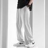 Calça de seda gelada masculina verão ultrafina solta plus size com caimento ar condicionado esportiva casual calça de perna larga moderna