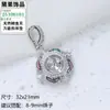Accesorios para Set de Perlas DIY Nuevo Zircón de Alta Gama Flor de Cuatro Hojas Concha de Abulón Concha Blanca Colgante Anillo Pendiente Montura