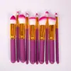 Pincel Delineador Hoz Estilo Mismo que Mei Nv Lang, Angulado, Juego de 10 Pinceles de Maquillaje, Color Caramelo, Pinceles Cosméticos, Más Vendido para Transfronterizo