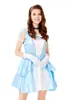 Nuevo Disfraz de Cosplay de Alicia en el País de las Maravillas para Halloween Vestido de Princesa Azul Claro Disfraz de Mascarada