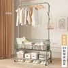 Cabideiro Móvel de Chão Moderno para Uso Doméstico no Quarto, Cabide para Roupas de Dormir e Sujas, Prateleira de Armazenamento para Roupas e Chapéus